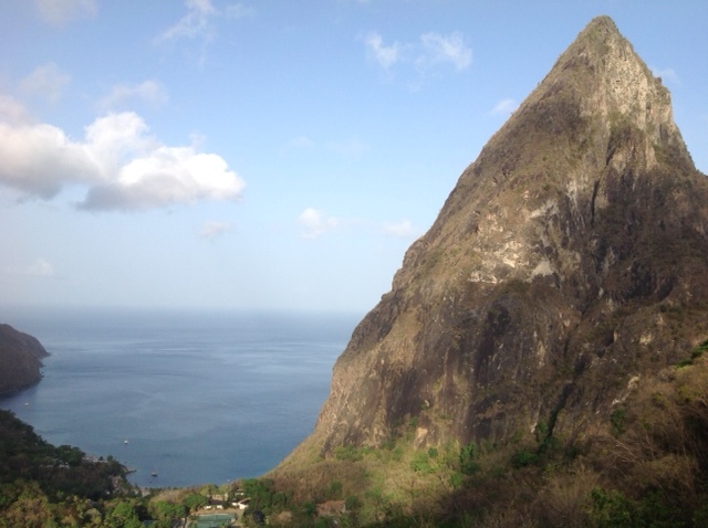 Le Petit Piton, St. Lucia from Ladera Resort Terrace